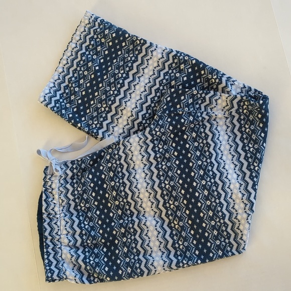 Lands' End Chevron Pull On Pajama Pants XL 18 Blue White - Picture 1 of 12